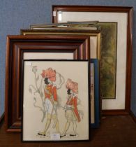 Assorted prints, paintings and advertisement