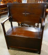 An oak monks bench