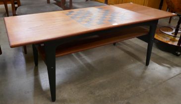 A Danish teak two tier coffee table