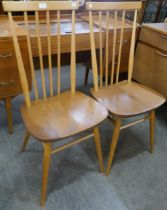 A pair of Ercol Blonde elm and beech chairs