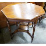 An Edward VII walnut octagonal centre table