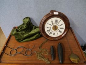 An oak postman's clock