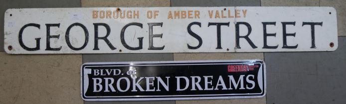 Two enamelled street signs