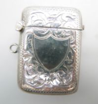 A silver vesta case, Chester 1901