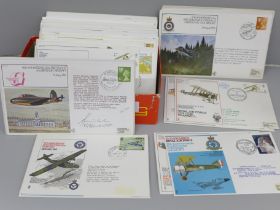 Stamps; a box of RAF flight covers, including signed (100+)