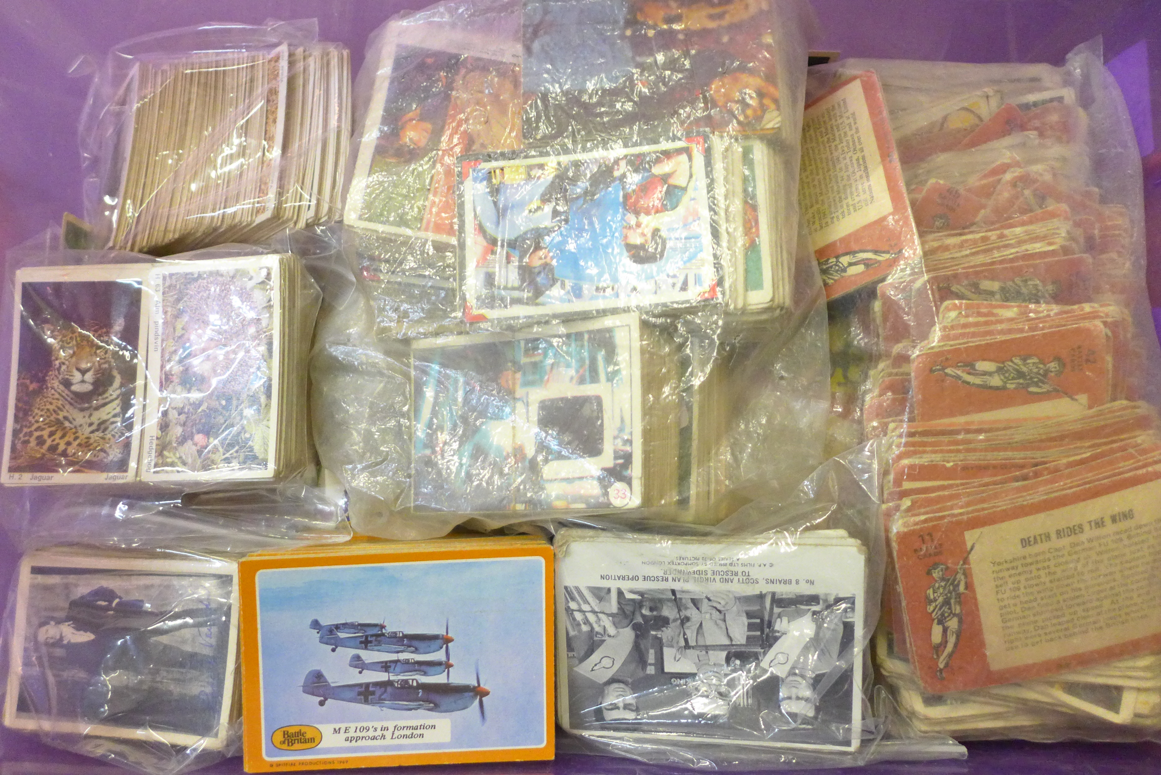 Gum cards and tea cards including A&BC Battle, Batman, Thunderbirds, Man from UNCLE and over 300