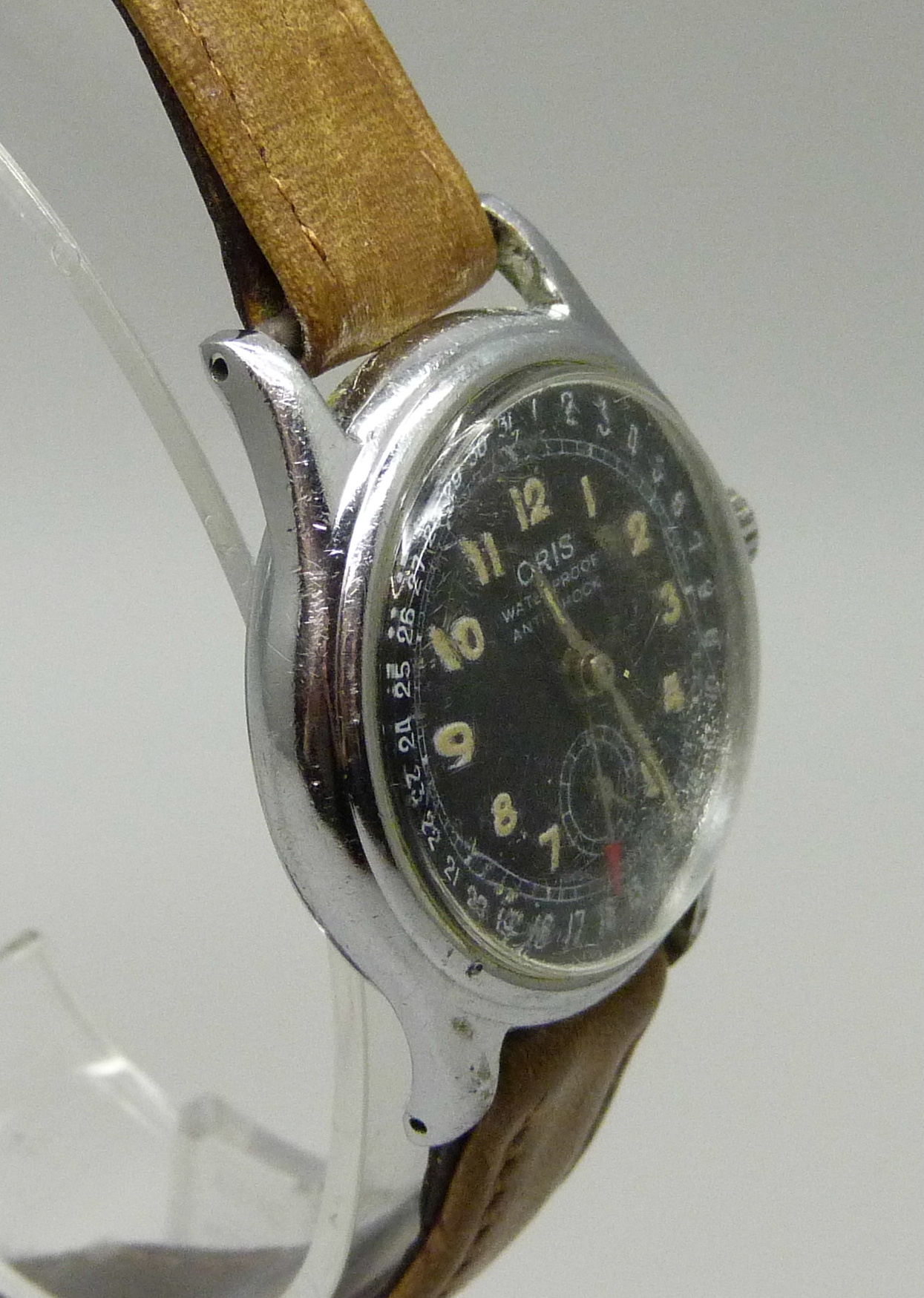 A gentleman's black faced Oris anti-shock stainless steel wristwatch, circa 1960s, 30mm case - Bild 3 aus 5