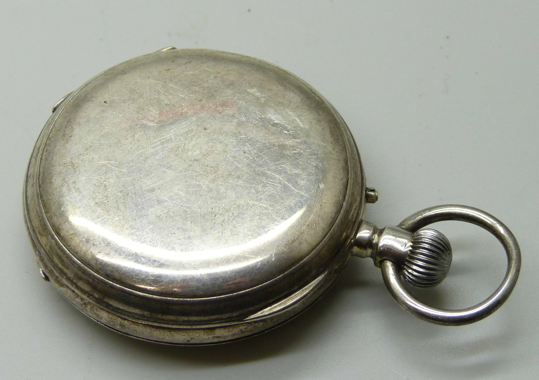 A silver cased pocket watch, the case hallmarked Birmingham 1884 - Image 2 of 5