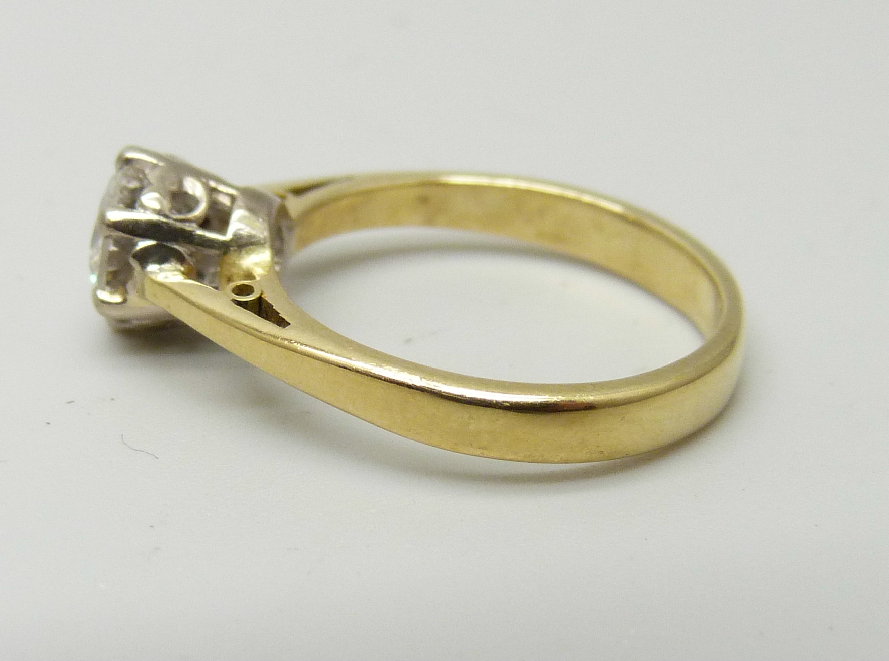 An 18ct yellow gold round brilliant cut diamond solitaire ring, approximately 0.75ct, H clarity, - Image 2 of 5