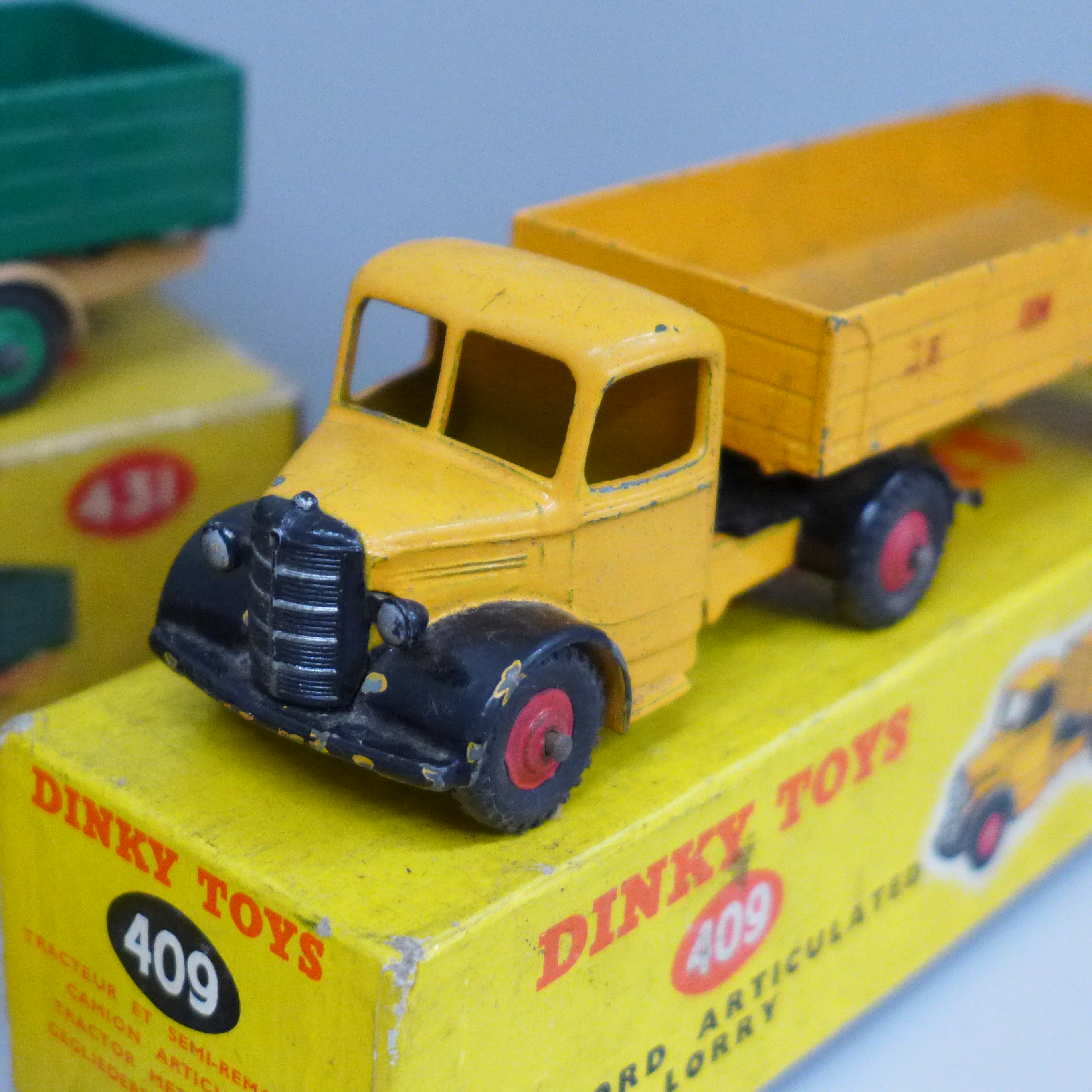 Four Dinky Toys, 409 Bedford lorry, 418 Comet wagon, 421 Electric articulated lorry and 431 Guy - Image 2 of 5