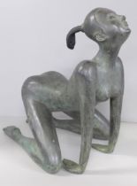 Manner of Helen Gordon, Bottom's Up!, bronze sculpture, 27cm