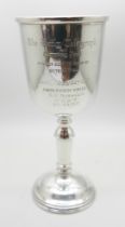 A silver goblet, London 1938, 111g, 16.5cm, (foot out of shape)