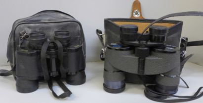 Two pairs of cased binoculars, Swift No. 721 8 x 40 and Miranda wide angle 8 x 40