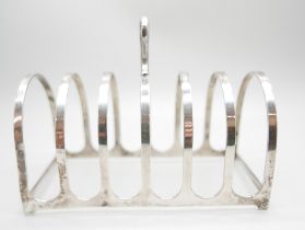 A silver toast rack, Birmingham 1969, 100g