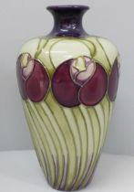 A Moorcroft Purple Queen vase, signed Gibson, 16cm