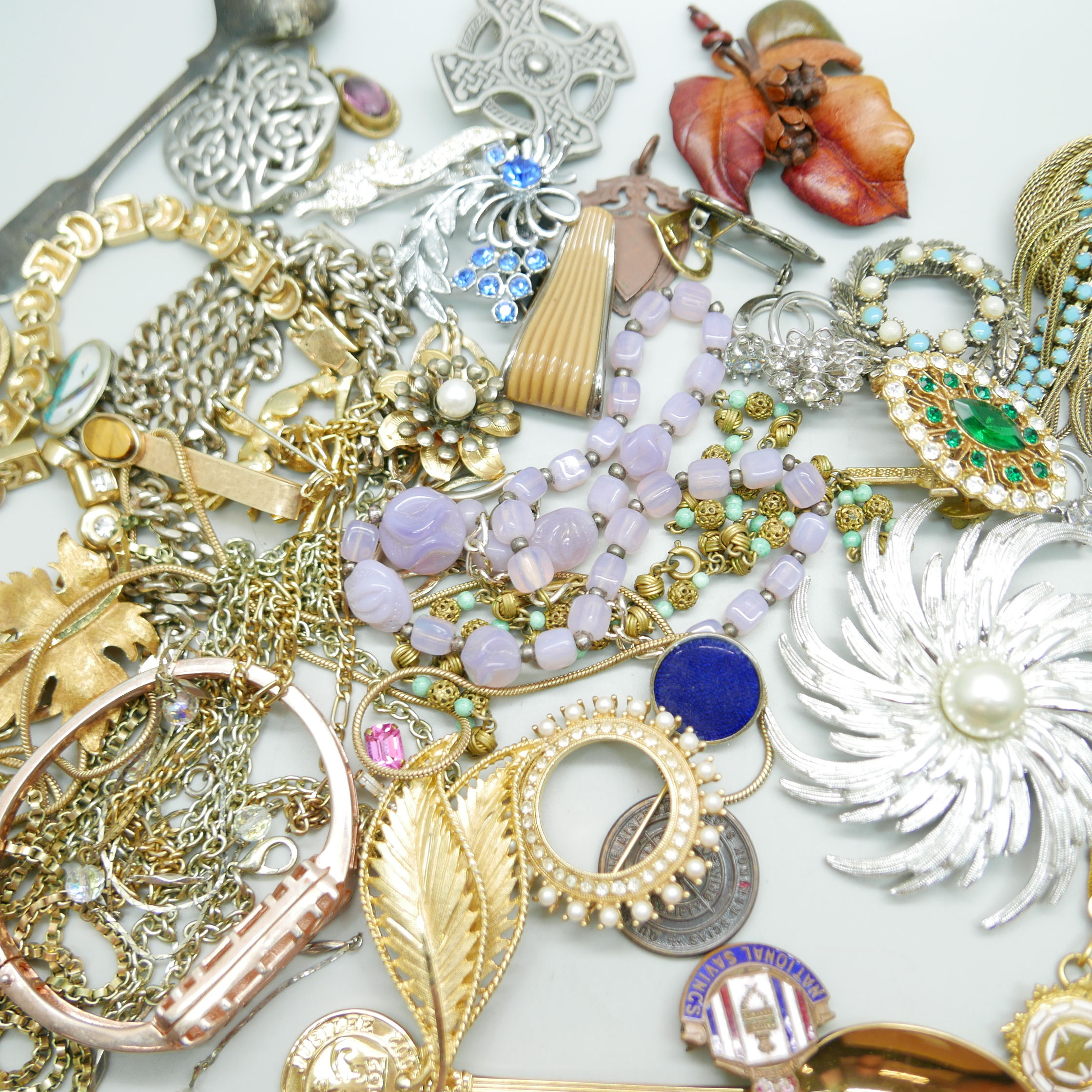 A collection of costume jewellery including three items of Sarah Coventry, brooch requires repair - Image 2 of 2