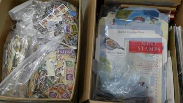 Two boxes of stamps