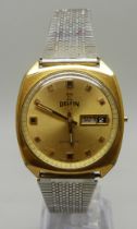 A gentleman's Delfin automatic wristwatch with day date and sweep second hand