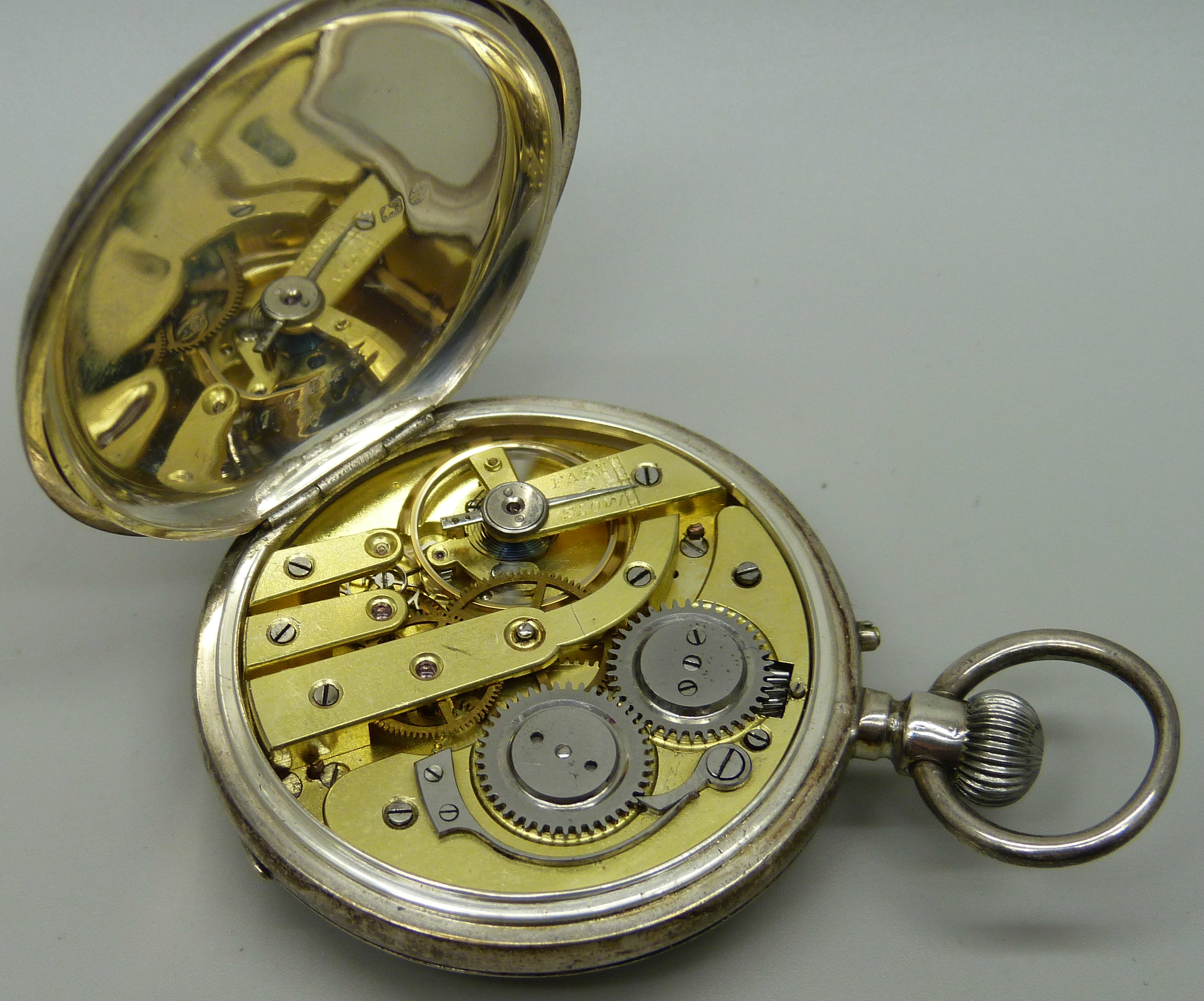 A silver cased pocket watch, the case hallmarked Birmingham 1884 - Image 4 of 5