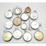 A collection of pocket watches including, Smiths and Ingersoll, a/f