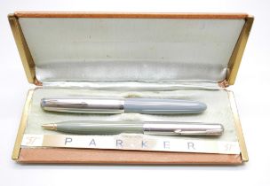 A cased Parker ''51'' fountain pen and propelling pencil set