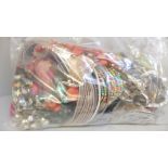 A bag of costume jewellery