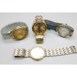 Two gentleman's Seiko automatic wristwatches, a gentlemen's Seiko quartz watch and a Michel Herbelin