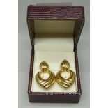 A pair of 9ct gold Unoaerere designer earrings, 6.1g