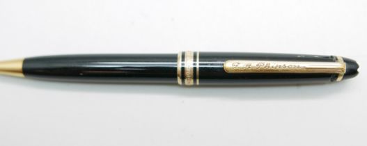 A Mont Blanc Meisterstuck ballpoint pen, clip personalised, a/f