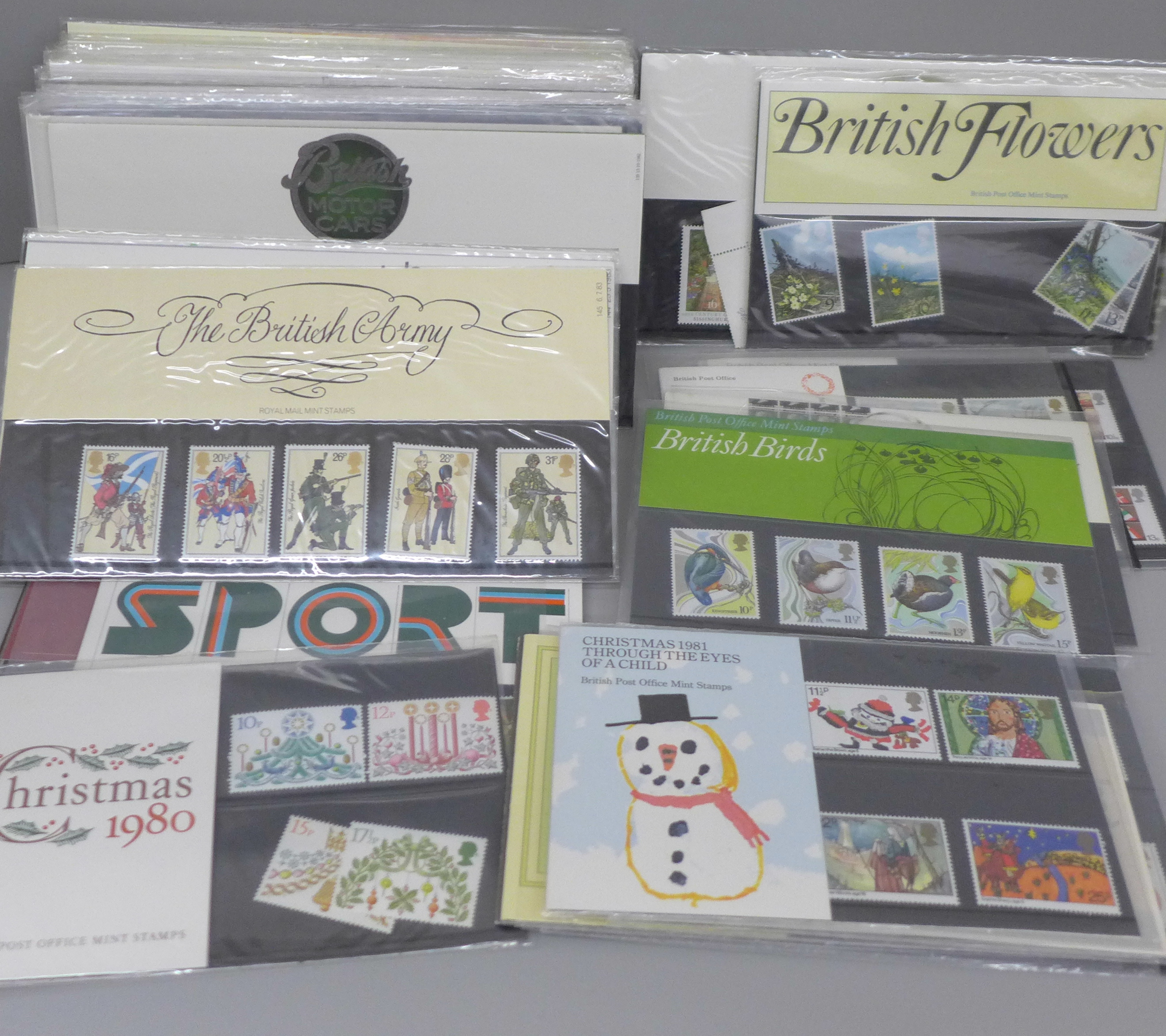 Over 60 Royal Mail mint stamp packs