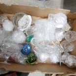 A box of mixed crystal and glass and paperweights including Caithness **PLEASE NOTE THIS LOT IS