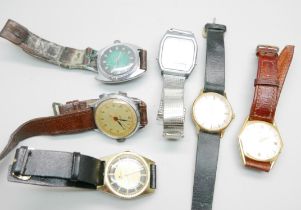 Six wristwatches including Paul Jobin, Misalla, Accurist and Casio