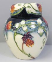 A Moorcroft Meadow Charm pattern ginger jar, 11cm
