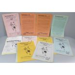 Football memorabilia; Darlington FC programmes from the 1950s (7) and 1960s (18), many against clubs