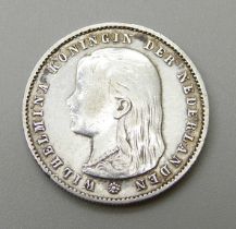 A Netherlands 1895 25 cents coin