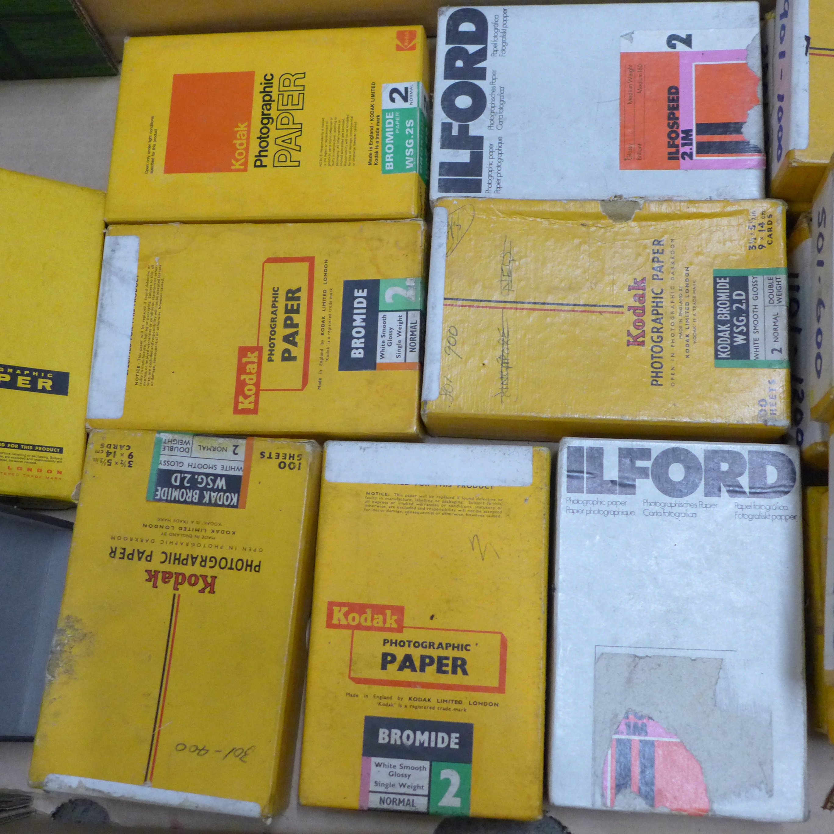 A collection of over 25 Kodak and Ilford photographic paper boxes, 1950s and later **PLEASE NOTE - Image 2 of 3