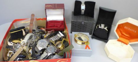 A collection of wristwatches including an Avia Marino diver's chronograph, a/f, Hamnett, Ben