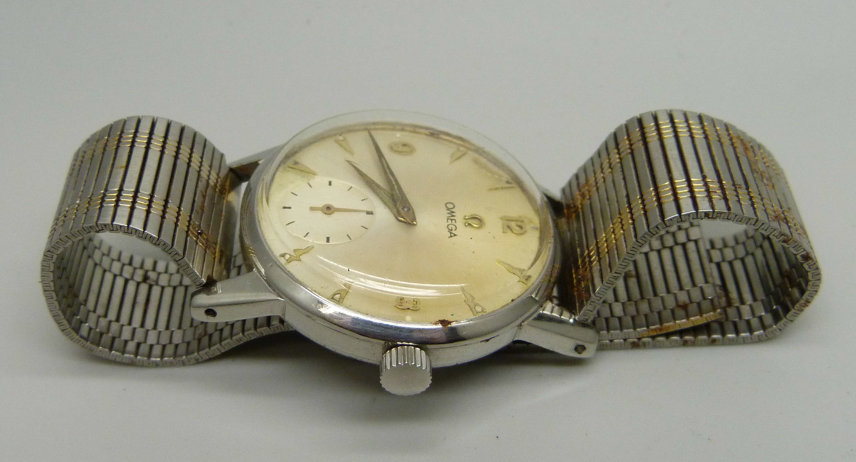A gentleman's Omega wristwatch with subsidiary second hand, the case back bears inscription dated - Image 2 of 6