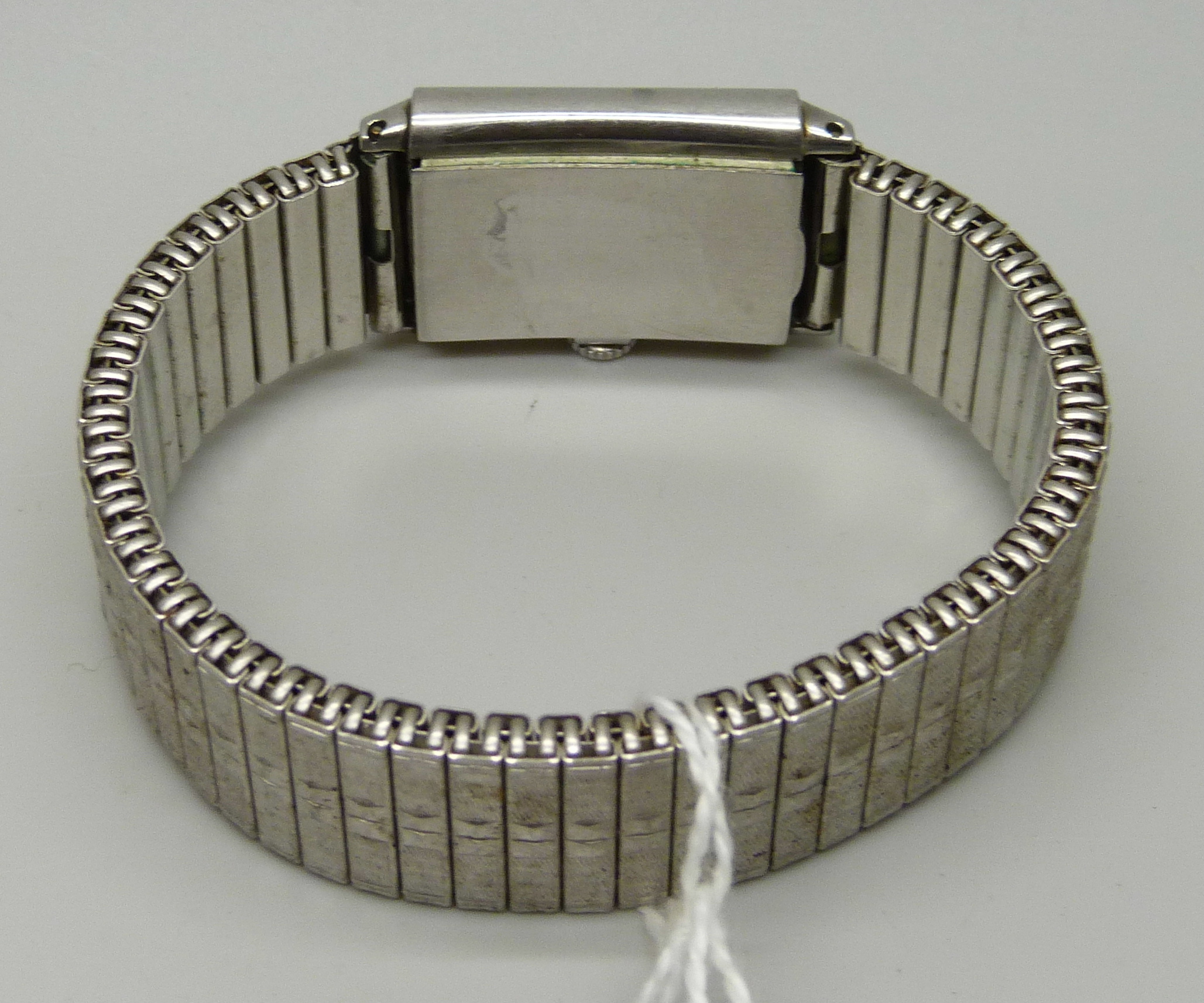 A gentleman's 1930s stainless steel Omega tank wristwatch, 22mm case - Image 5 of 5