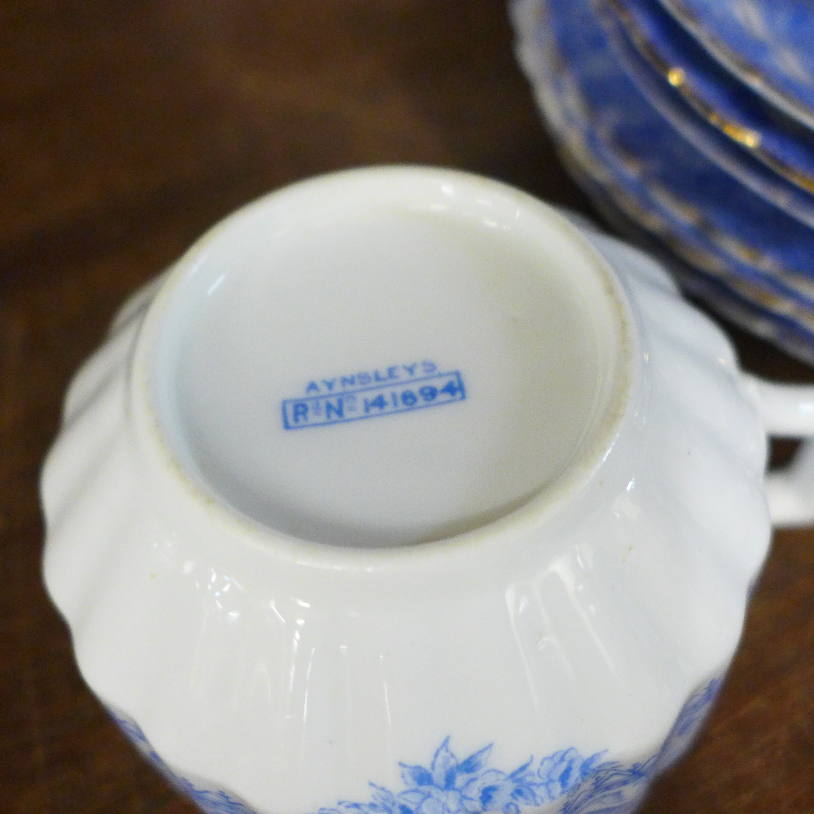 A collection of early Aynsley blue and white china and three Blairs china trios **PLEASE NOTE THIS - Image 4 of 5