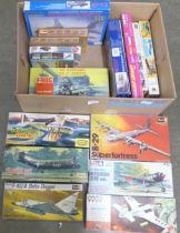 A collection of model aircraft kits