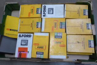 A collection of over 25 Kodak and Ilford photographic paper boxes, 1950s and later **PLEASE NOTE