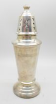 An Art Deco style silver castor, Sheffield 1960, 162g with weighted base