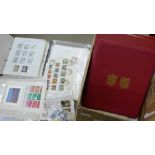 Stamps; a box of stamps, covers, etc., loose and in albums