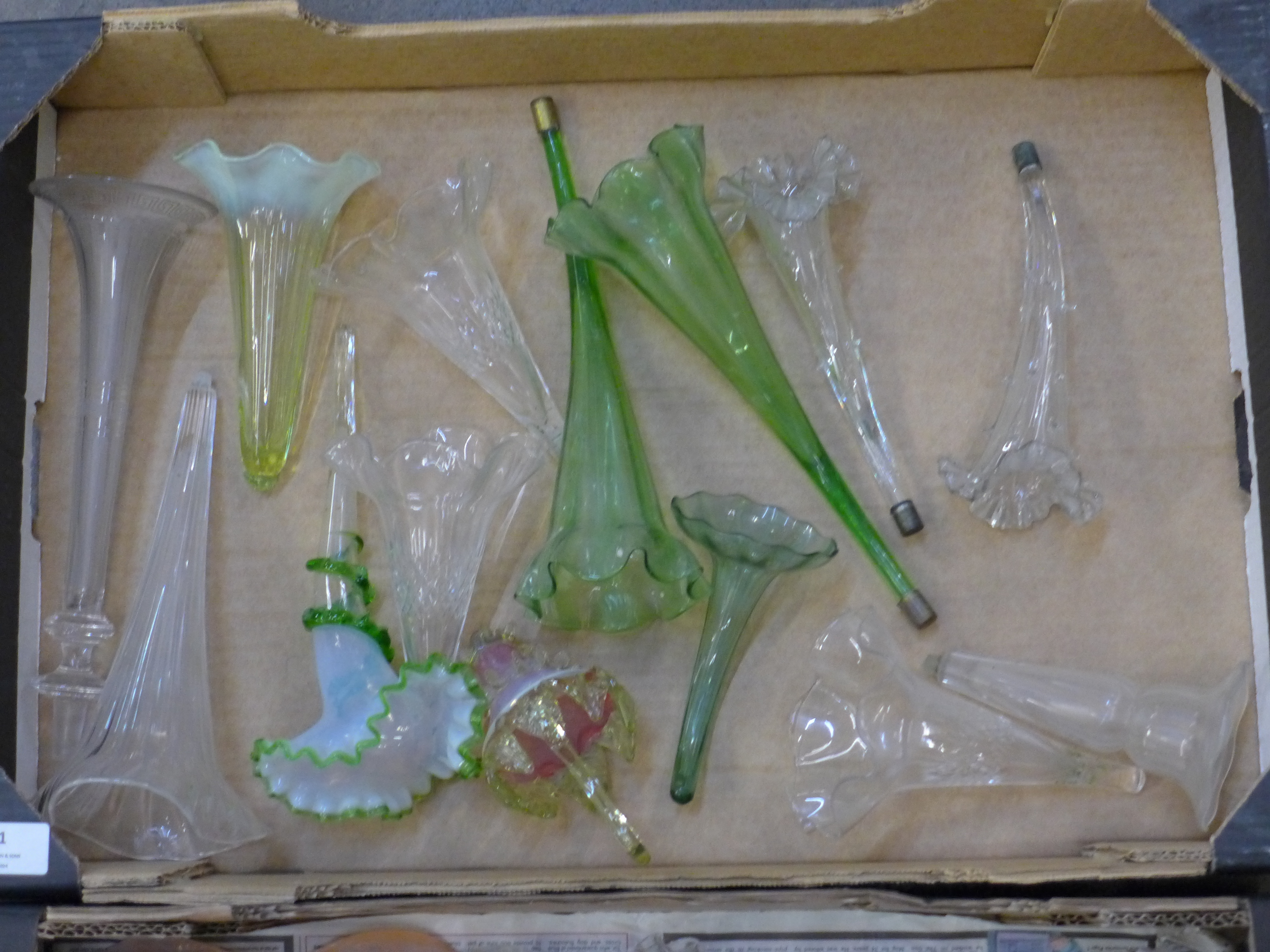 A collection of approximately 30 glass epergne trumpets/flutes **PLEASE NOTE THIS LOT IS NOT - Image 3 of 7