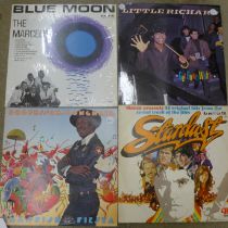 A collection of 22 LP records including Stardust, Fats Domino, Roberta Flack, Sam Cooke, etc.