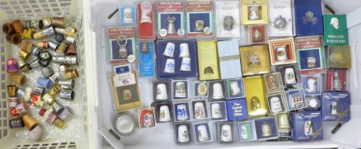 A large collection of thimbles including Royal Albert, Aynsley and Mason's, etc. **PLEASE NOTE