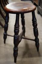 A Victorian elm kitchen stool