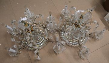 A pair of Czech candelabra chandeliers, Maria Theresa model c.1960