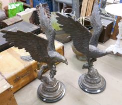 A pair of bronze figures of Golden Eagles